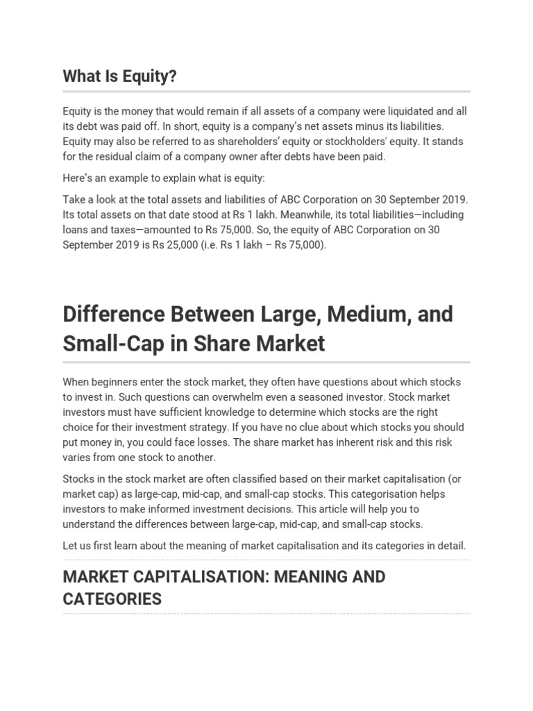 Stocks Terminology PDF Stocks Investing