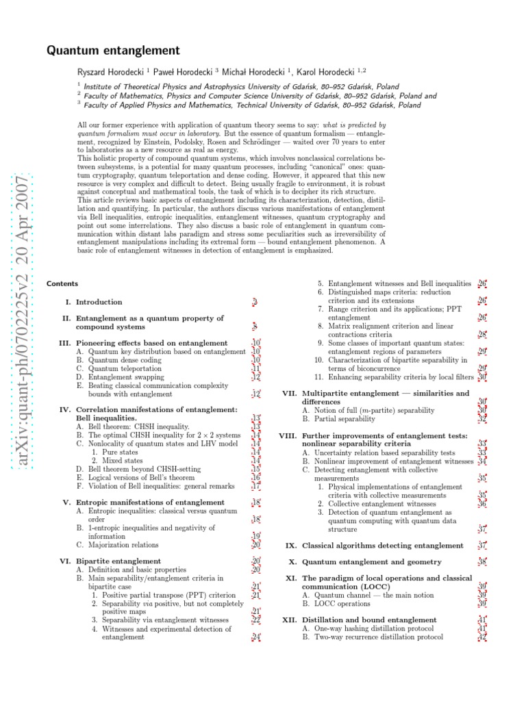 Quantum Entanglement | PDF | Quantum Entanglement | Modern Physics