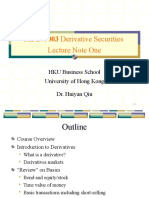 Derivatives 1 MFIN Introduction