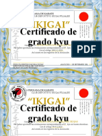 Certificados de Grado Kyu Septiembre 9 2023