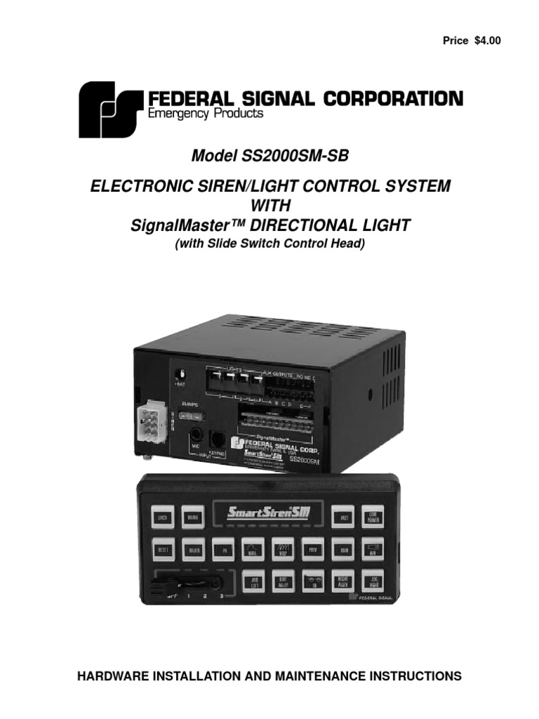 SS2000SM-SB Electronic Siren and Light Control System With SignalMaster ...