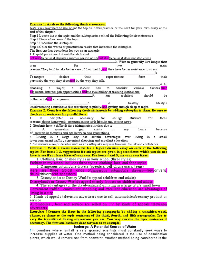 Unit+7+Exercise+Page Student | PDF | Desalination | Water