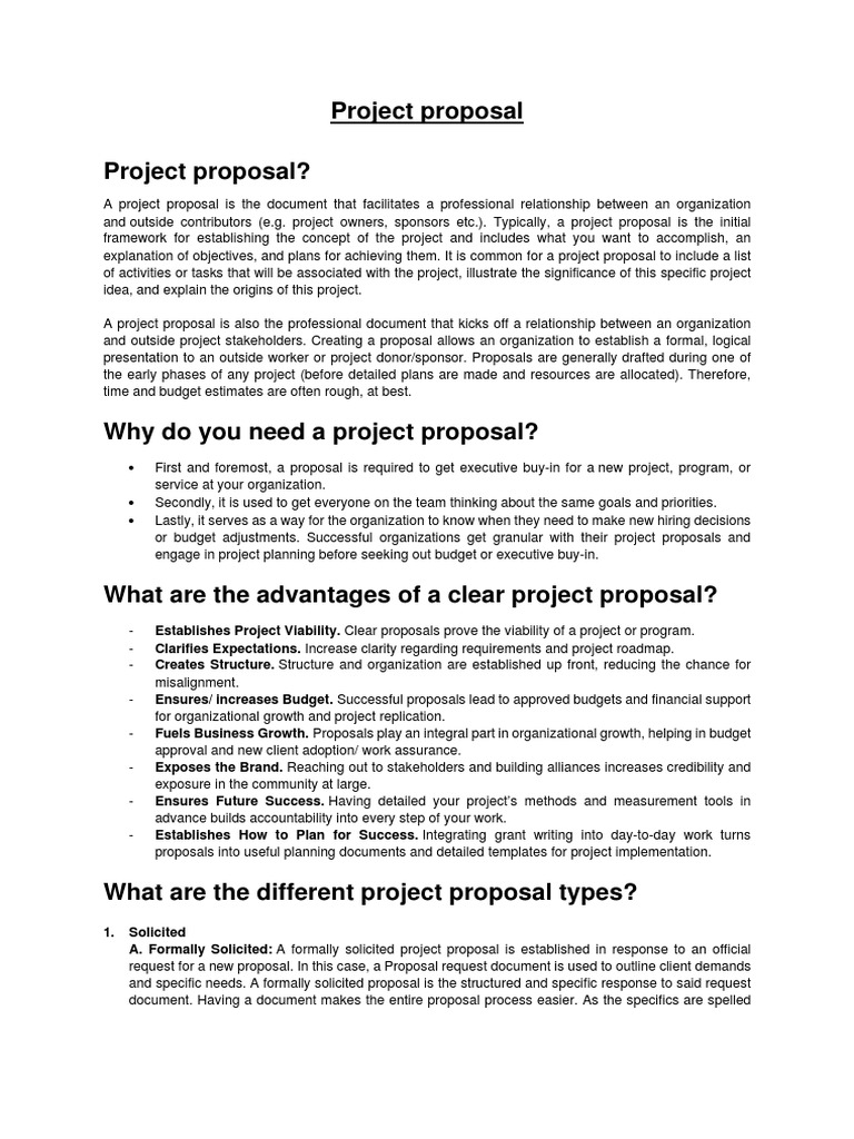 Understanding Project Proposals | PDF | Project Management | Business