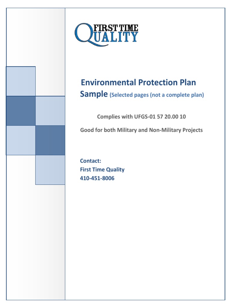 Environmental Protection Plan Sample W Hazard Plans1 PDF Surface