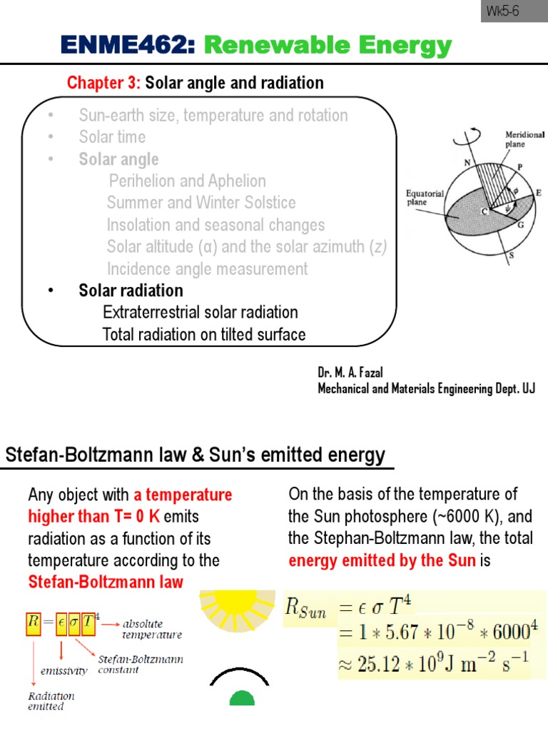 Solar Angle & Radiation Insights | PDF | Sun | Earth