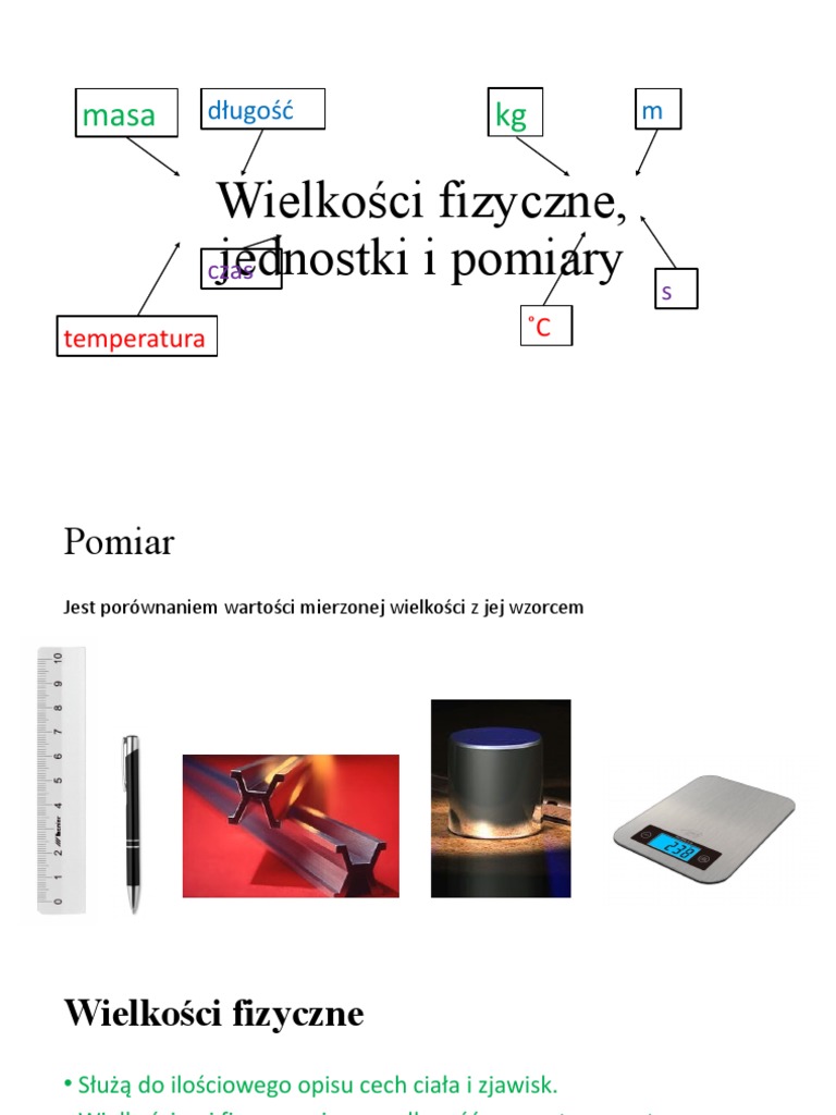 Wybierz Zbiory Które Zawierają Tylko Wielkości Fizyczne Wielkości Fizyczne, Jednostki I Pomiar | PDF