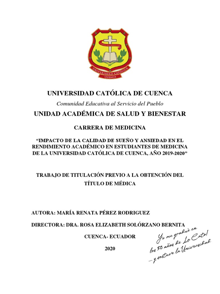 Calidad de sueño y rendimiento académico | PDF | Depresión (estado de ...