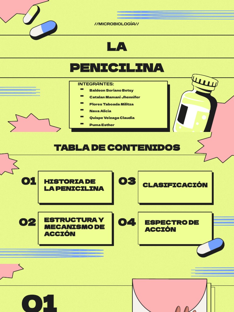 Penicilinas Microbiología.pptx PDF Penicilina Biología