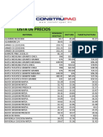 LISTA DE PRECIO Marzo