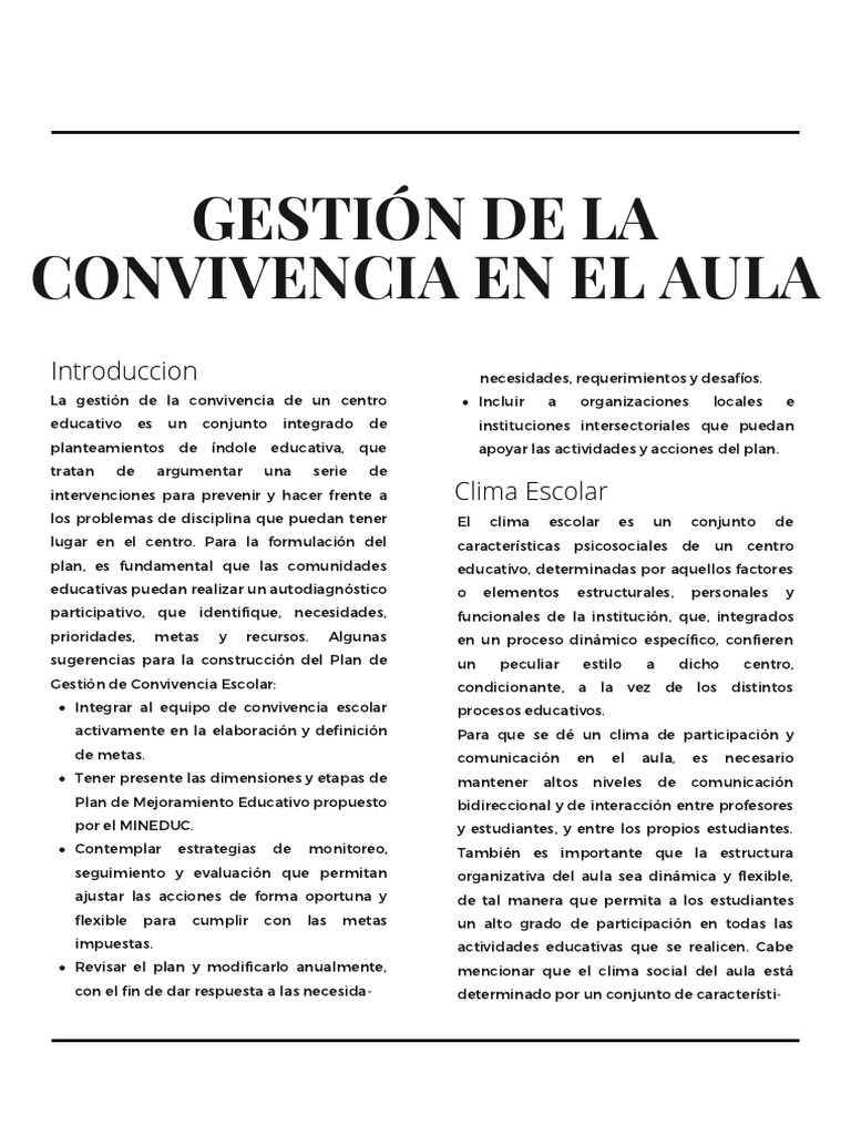 Estrategias para la Convivencia Escolar | PDF | Salón de clases | Enseñando