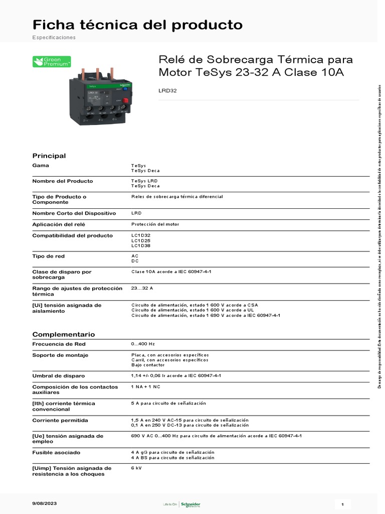 Schneider Electric LRD32 Tesys Thermal Overload Relay | Standard