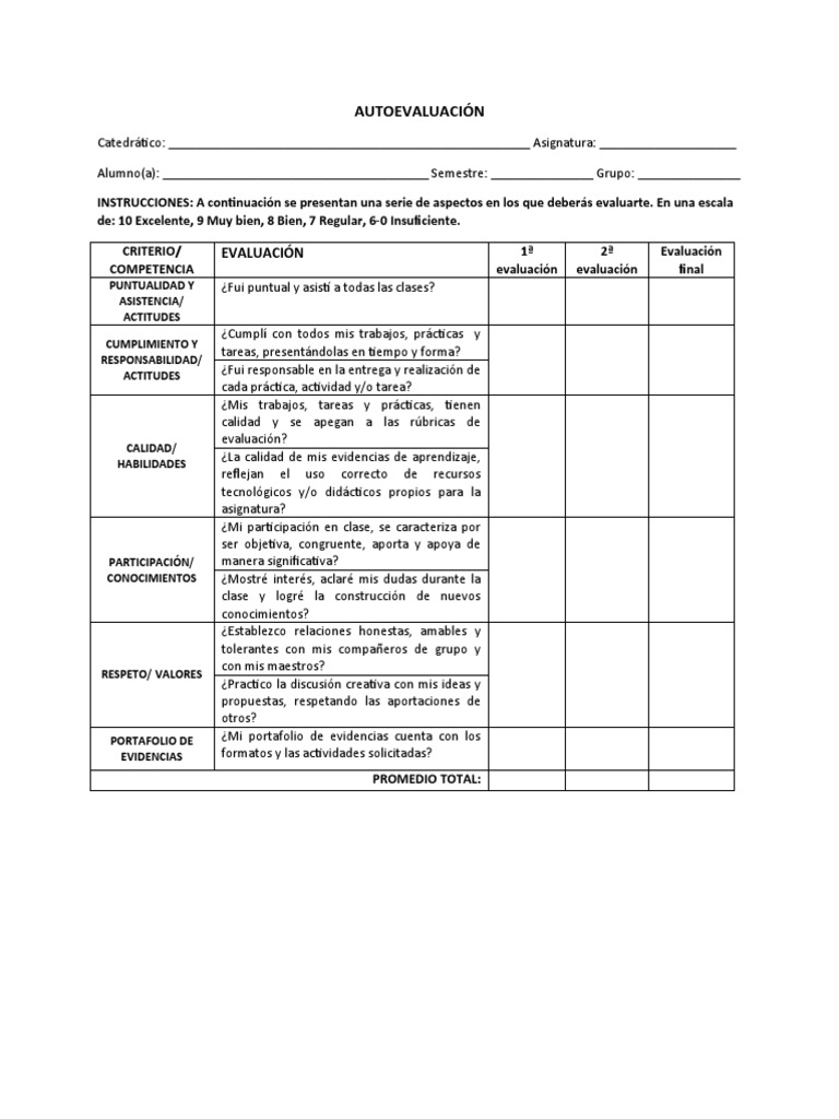 Autoevaluación Docente UAeh | PDF | Crecimiento personal y profesional