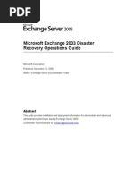 Microsoft Exchange Server 2003 Disaster Recovery Operations Guide