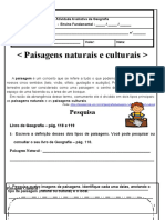 Atividade de Geografia - Paisagens