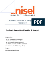 Material Selection & Adaptation CES 3123: Textbook Evaluation Checklist & Analysis