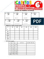 Multiplicacion y Division de Numeros para Sexto Grado de Primaria