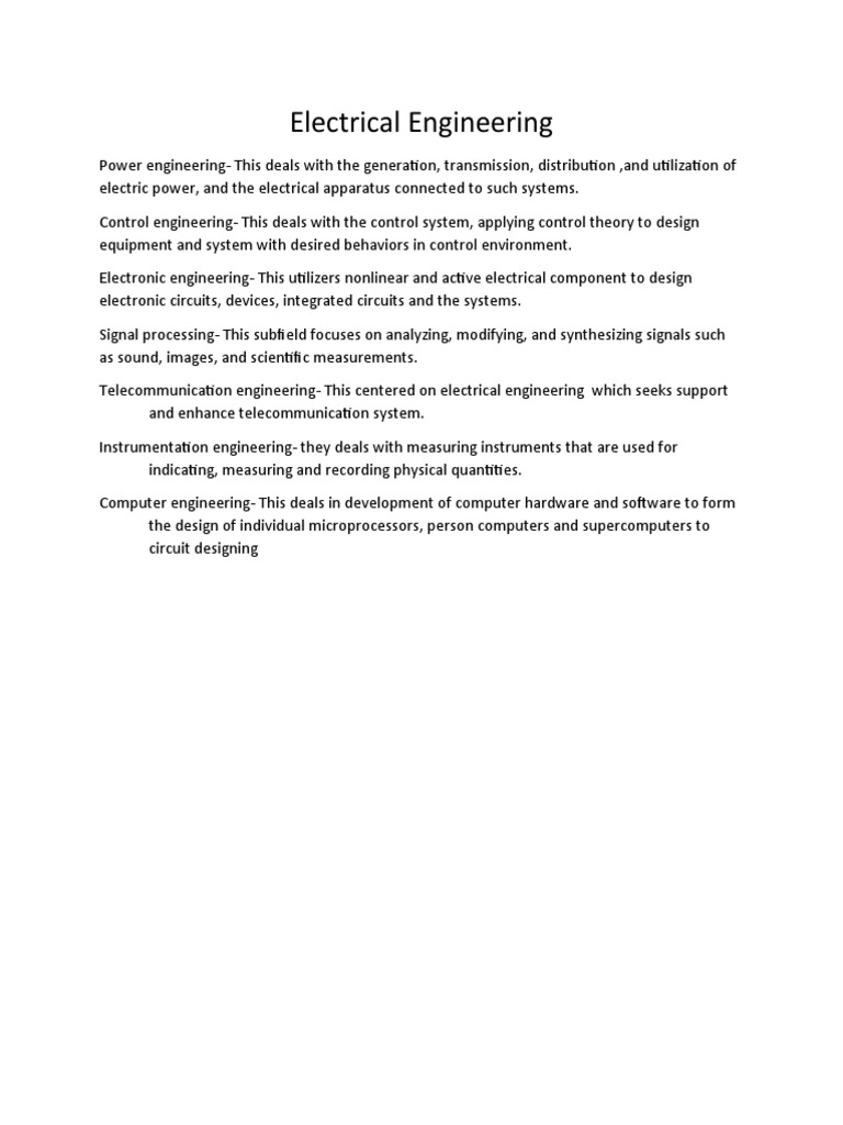 Electrical Engineering | PDF