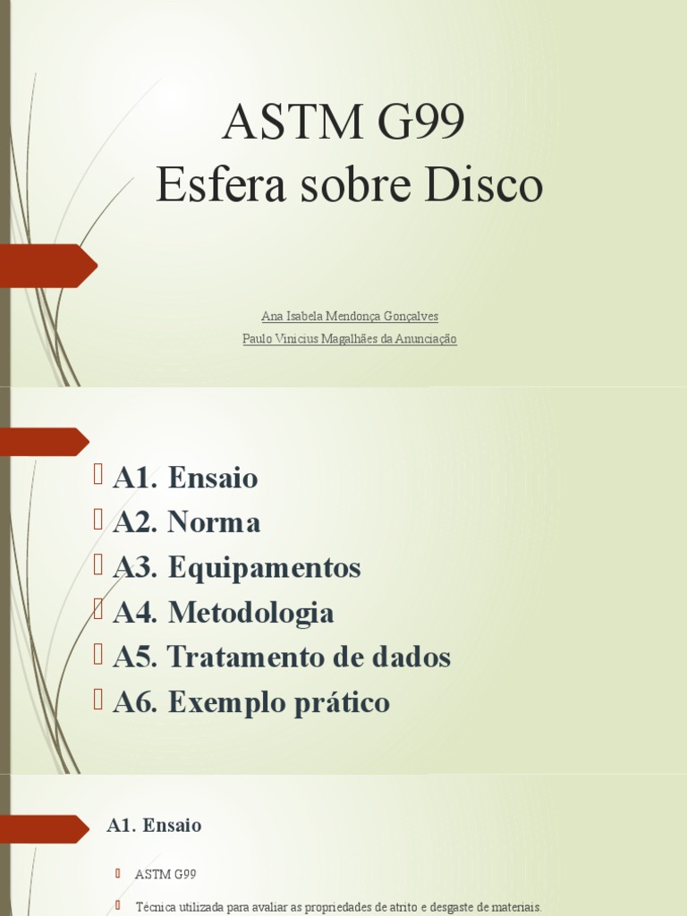 Ensaio ASTM G99: Esfera sobre Disco | PDF | Tecnologia e Engenharia