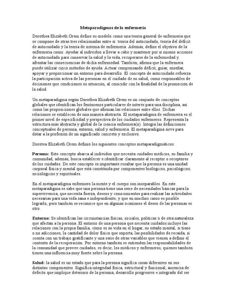 Metaparadigmas de La Enfermería PDF