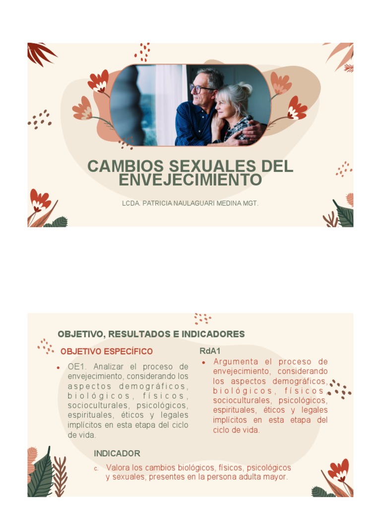 Cambios Sexuales Del Adulto Mayor | PDF | Vejez | La sexualidad humana