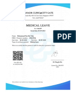 Medical Leave Medical Leave: Manadr Clinic@City Gate Manadr Clinic@City Gate