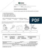 ATIVIDADES AVALIATIVAS DE ciências MICRORGANISMOS