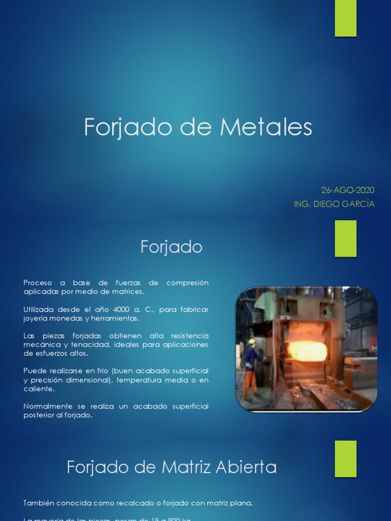 Forjado de Metales: Tipos y Procesos | PDF