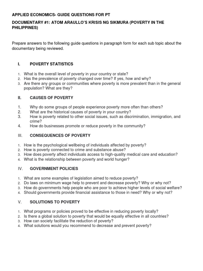 Guide to Poverty in the Philippines | PDF
