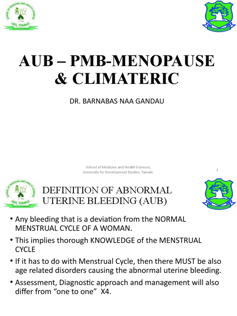 Abnormal Uterine Bleeding PDF Menopause Menstruation