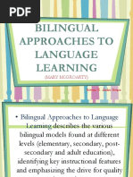 Bilingual Approaches To Language Learning: (Mary Mcgroarty)