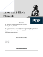 D & F Block Elements - JEE MAIN Previous Years QA