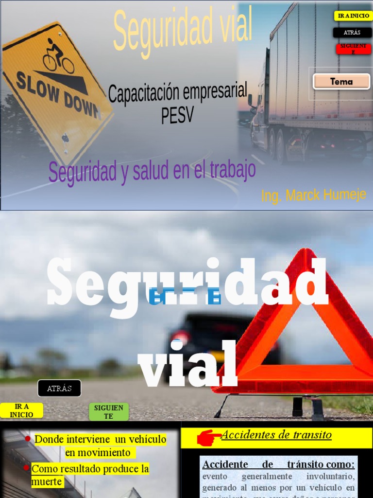 Seguridad Vial Presentación Pdf Accidente De Tráfico Seguridad Vial