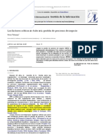 Los Factores Críticos de Éxito de La Gestión de Procesos de Negocio