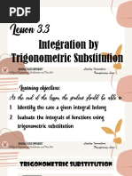 Lesson 3.3 - Integration by Trigonometric Substitution