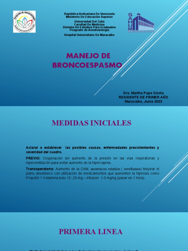 Manejo Broncoespasmo | PDF