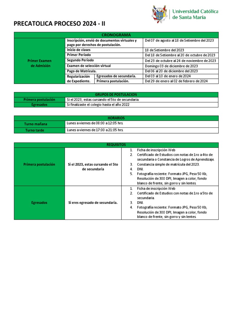 Precatolica Proceso 2024 II PDF