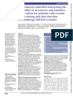 Ensayo controlado aleatorio que prueba la viabilidad de una intervención de ejercicio y nutrición para pacientes con cáncer de ovario durante y después de la quimioterapia de primera línea (estudio BENITA)