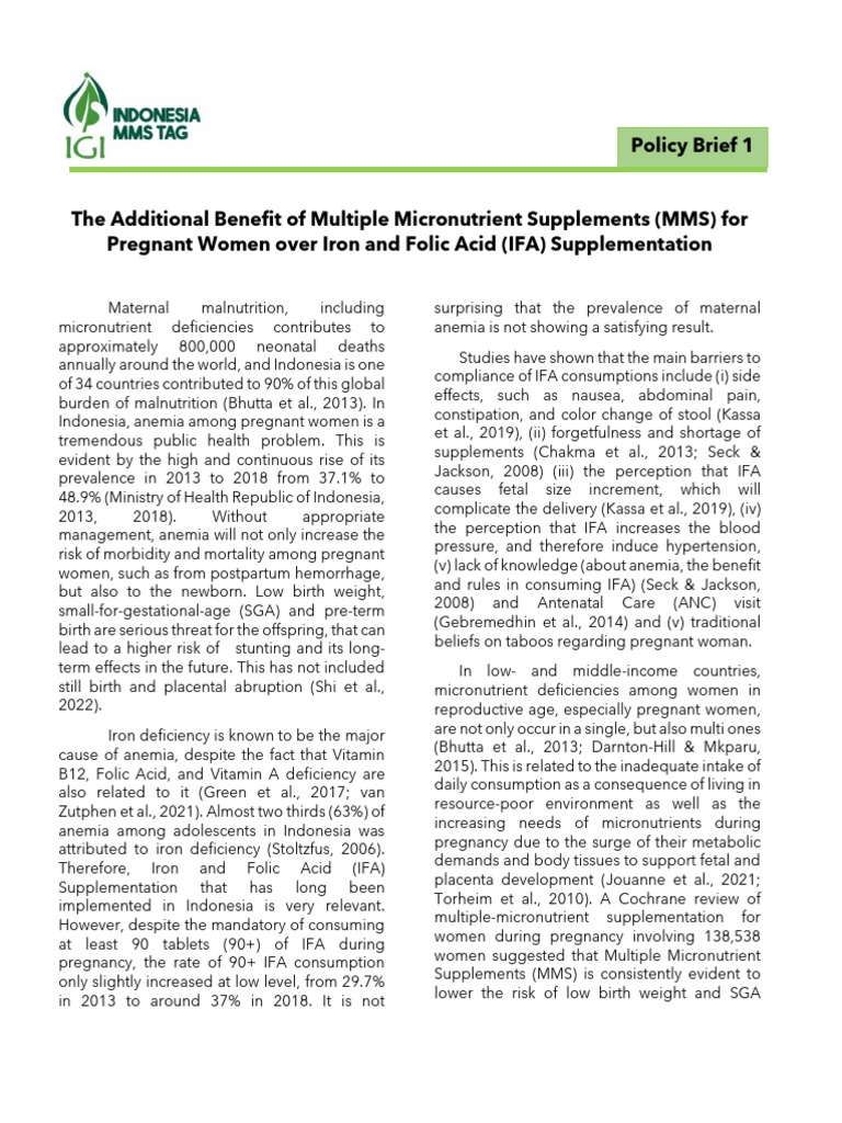 MMS Policy Brief - 12 July 2022 - IGI MMS TAG - FNL | PDF | Pregnancy ...