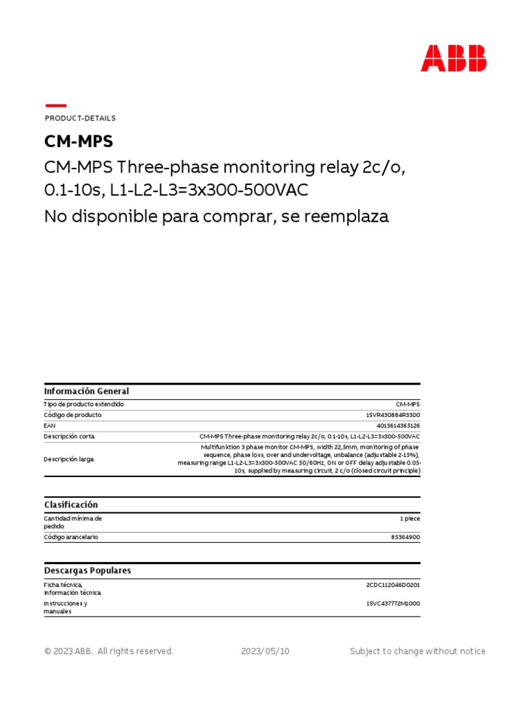 1SVR430884R3300 CM Mps | PDF