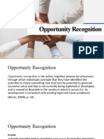Opporunity Recognition and Design Thinking