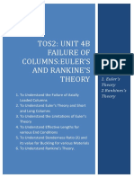 Unit 4B Failure of Columns Eulers Theory and Rankines Theory