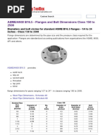 ASME - ANSI B16.5 - Flanges and Bolt Dimensions Class 150 To 2500