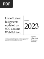 List of Latest Judgments Updated On SCC Online Web Edition.: March 6