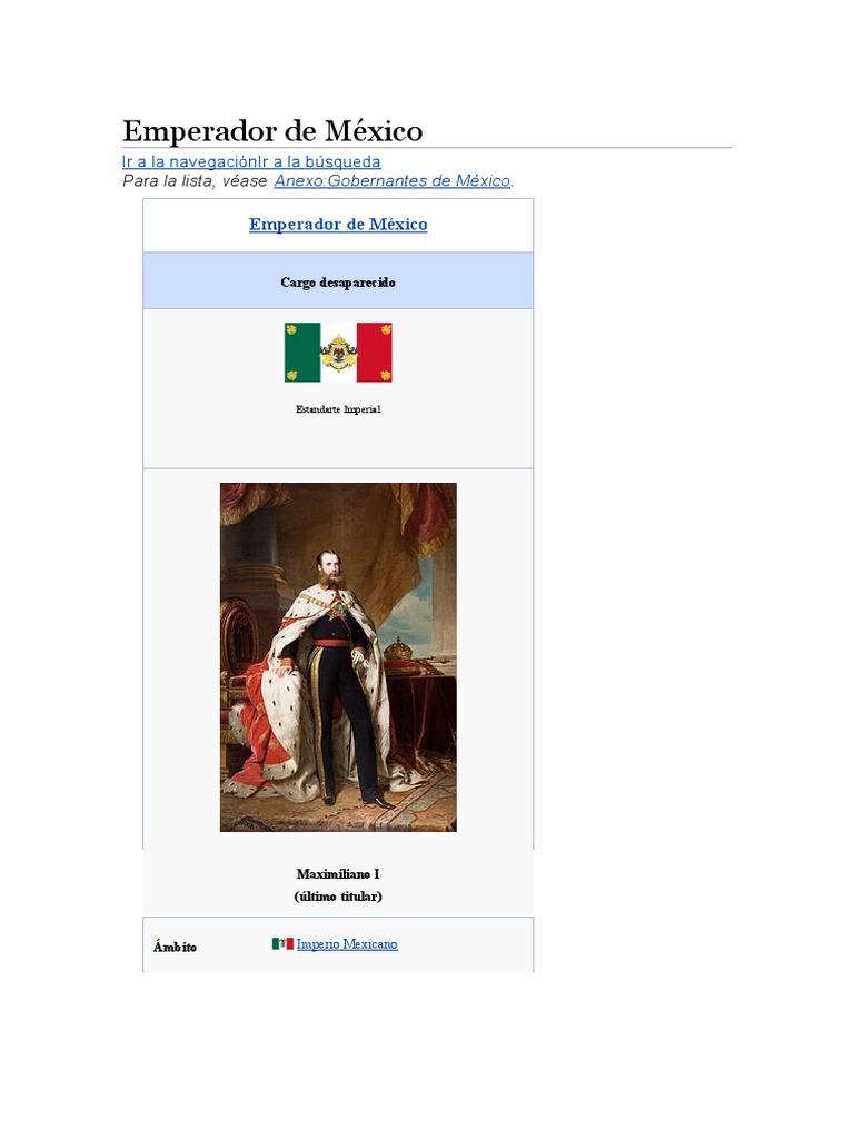 Emperador de Mexico | PDF | Gobierno