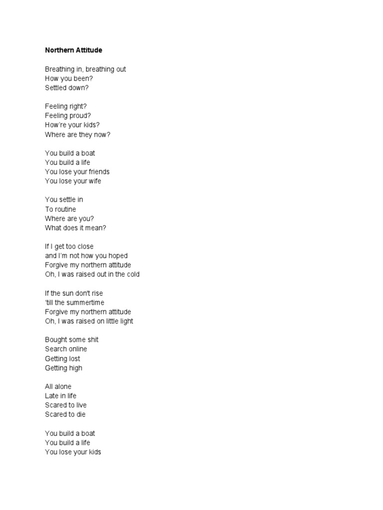 Stick Season Album Lyrics PDF