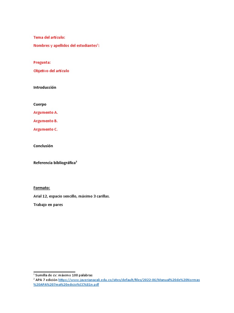 Esquema de Artículo de Opinión | PDF