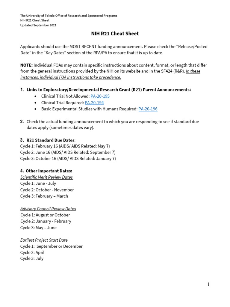 r21 Cheat Sheet | PDF