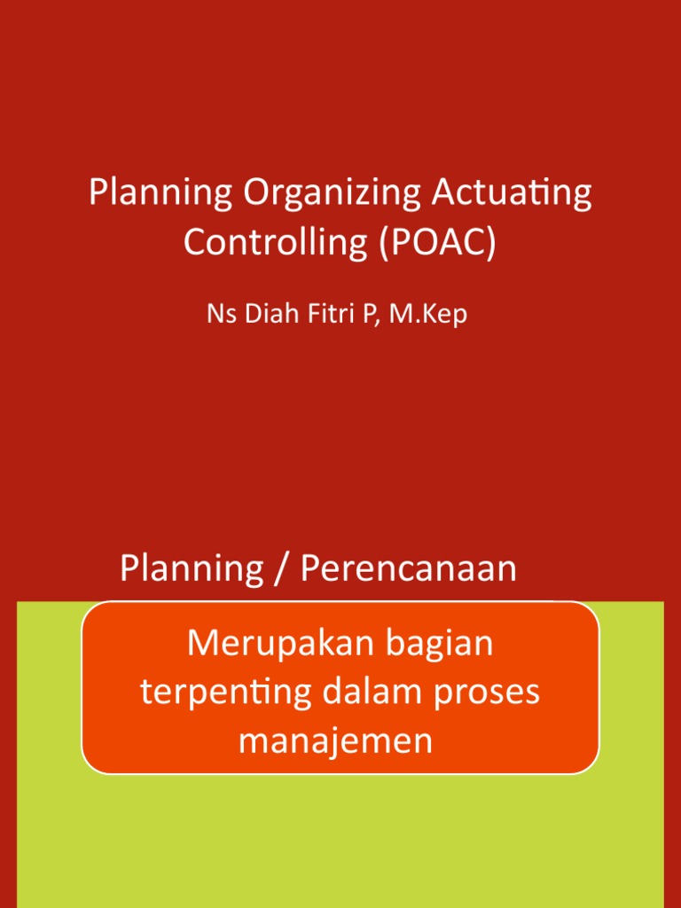 POAC: Manajemen Efektif di RS | PDF