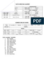 Summer 2023 Schedules