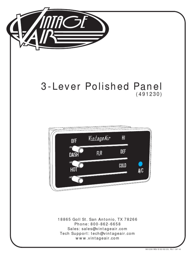 3-Lever Polished Control Panel Guide | PDF | Air Conditioning | Temperature